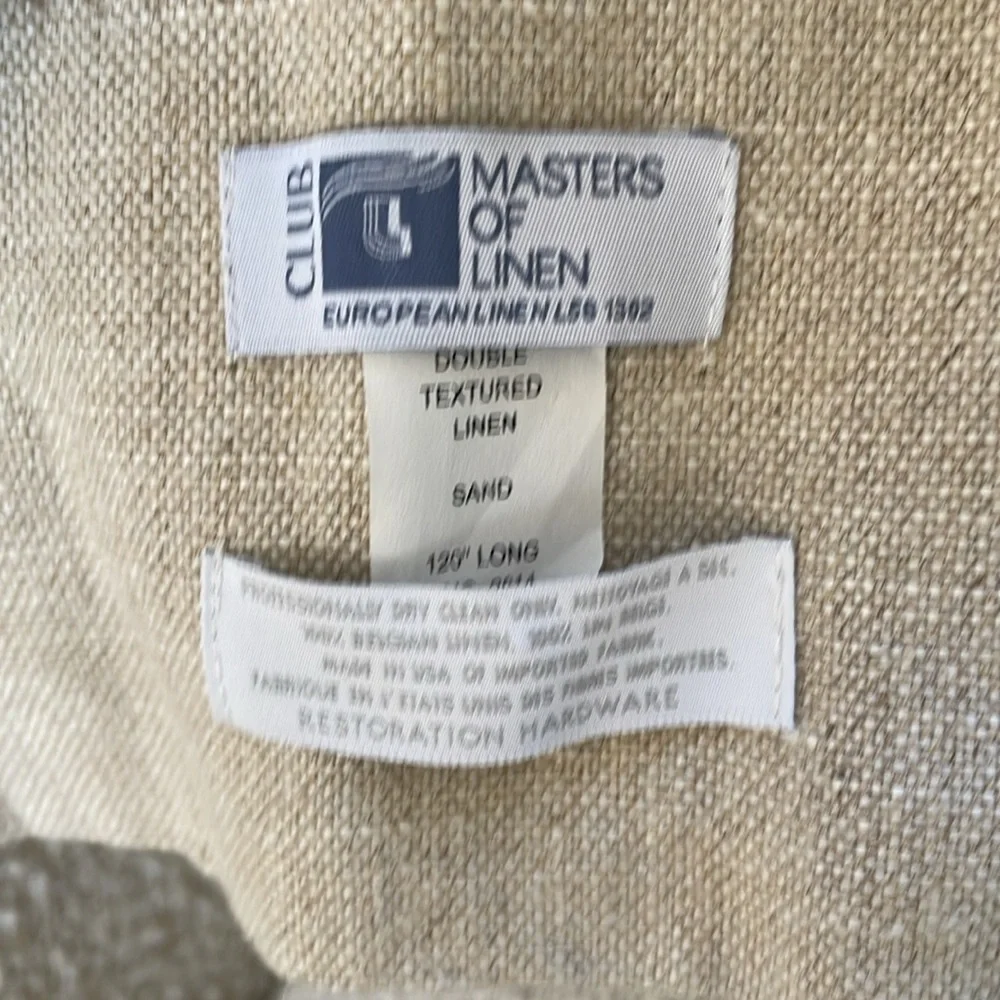 Restoration Hardware Belgian linen lined drapery panel. Sand. 50”wide 120” long